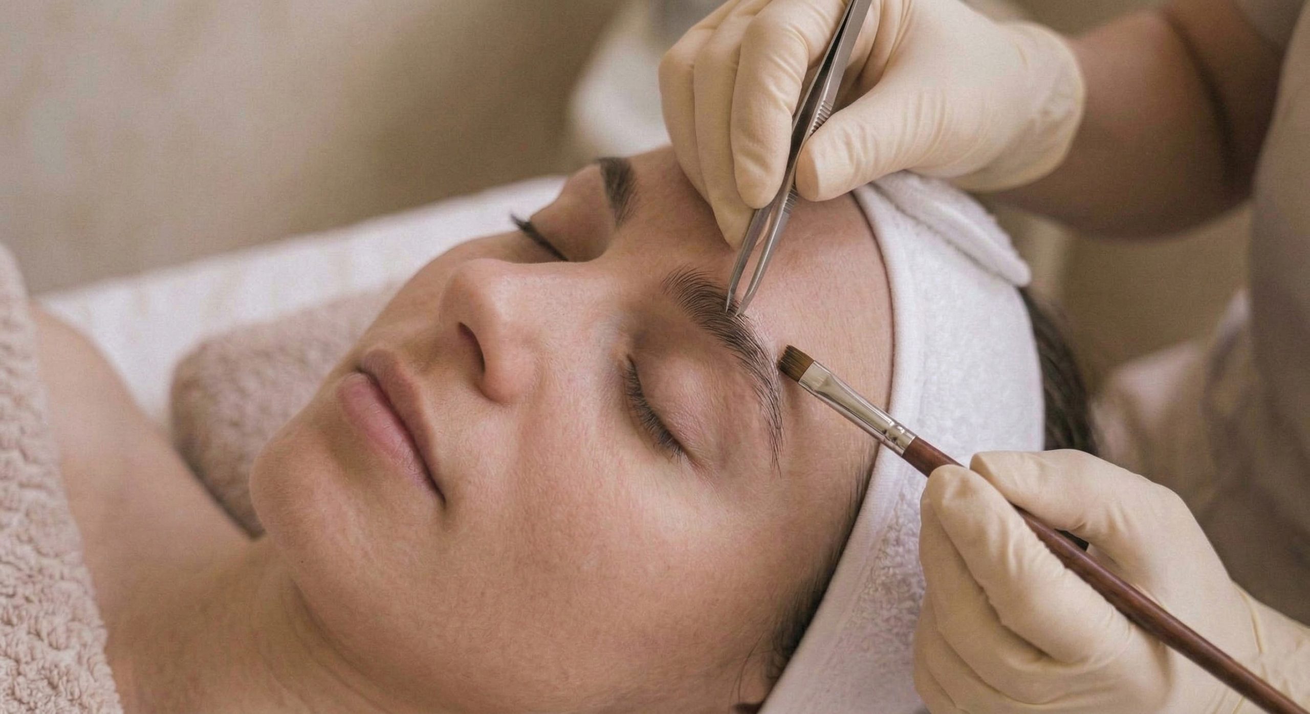 Augenbrauen färben und zupfen – präzise Pflege im Studio