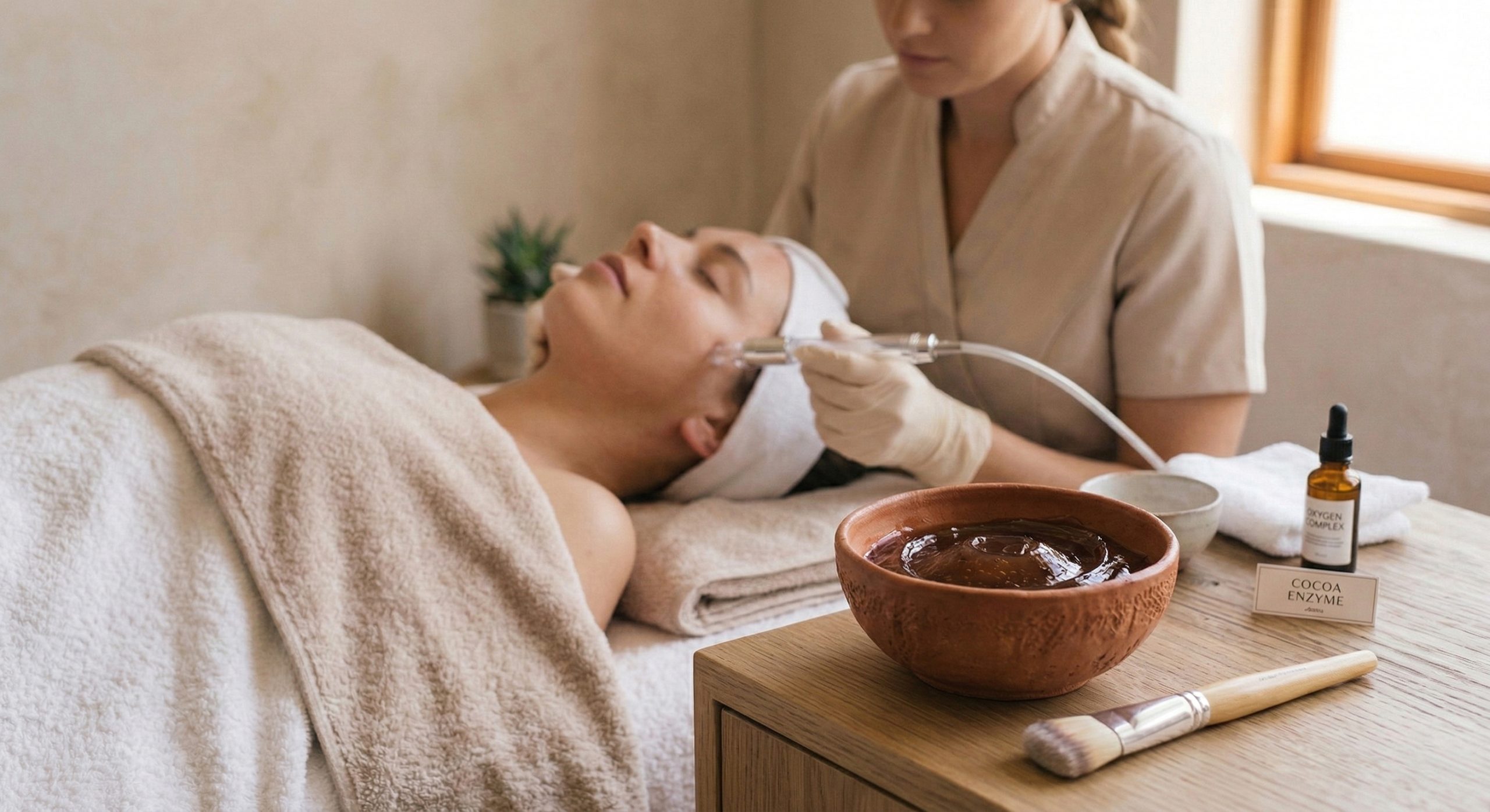 Oxygen RX mit Cocoa Enzyme – kombinierte Behandlung im Studio